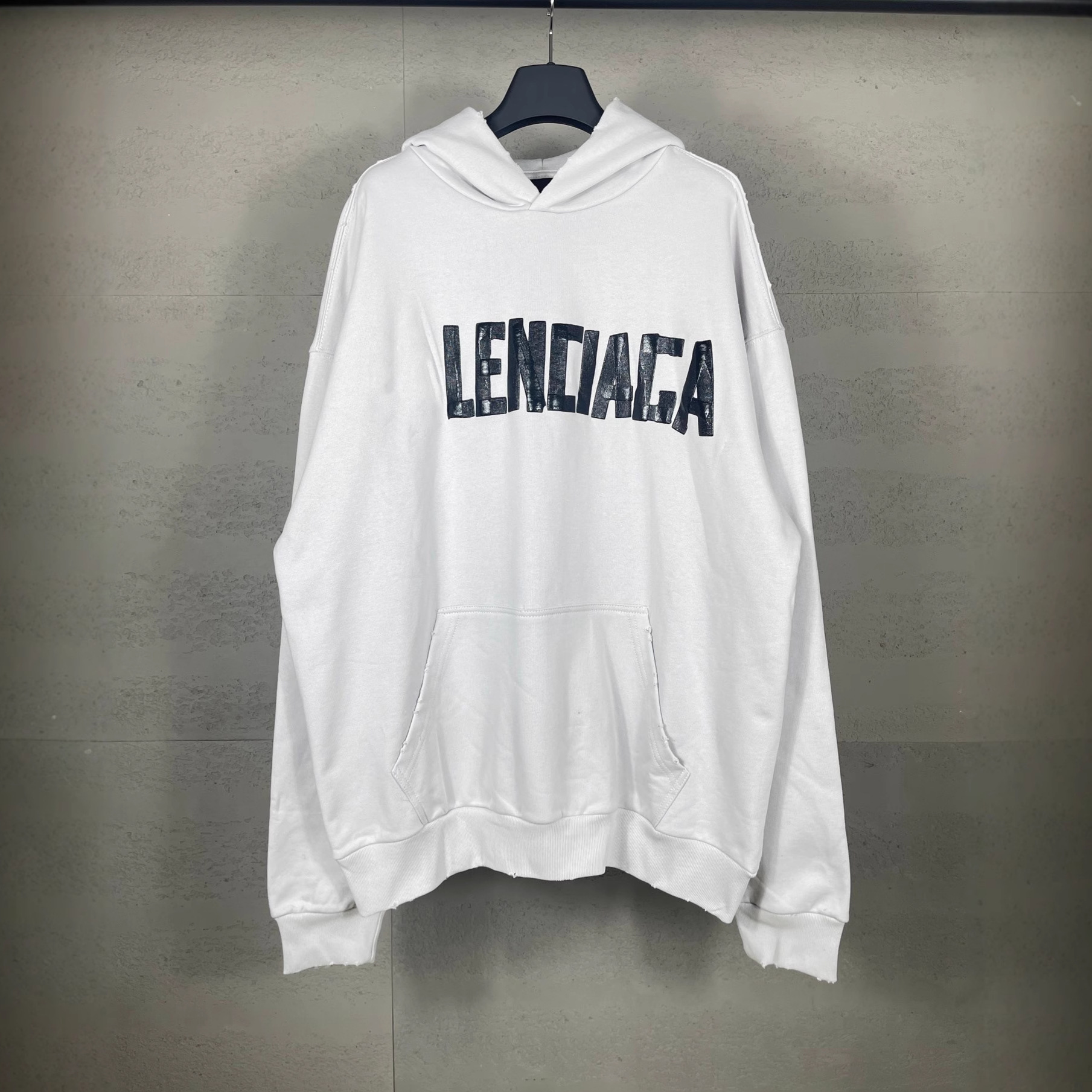 25ss 신상 종이 테이프 프린트 워싱 컬링 빈티지한 루스핏 후드 맨투맨