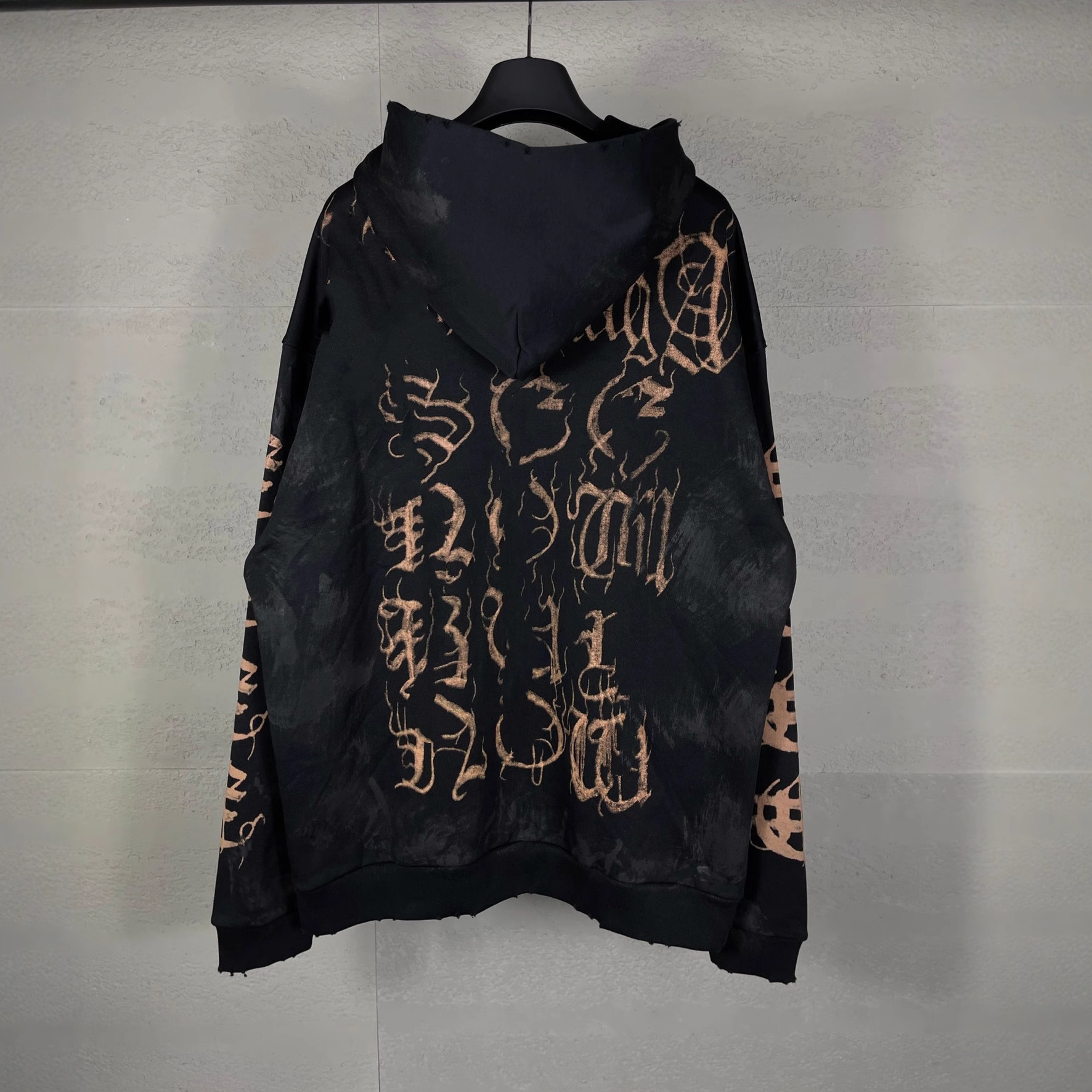 가을 겨울 신상품 스크리트 로고 낙서 구질구질한 지퍼 카디건 맨투맨