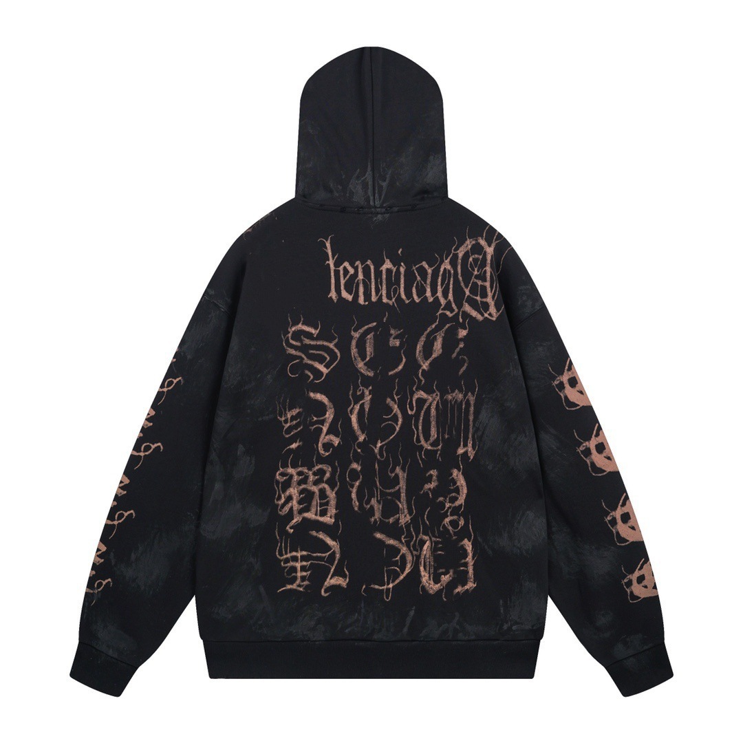 가을 겨울 신상품 스크리트 로고 낙서 구질구질한 지퍼 카디건 맨투맨