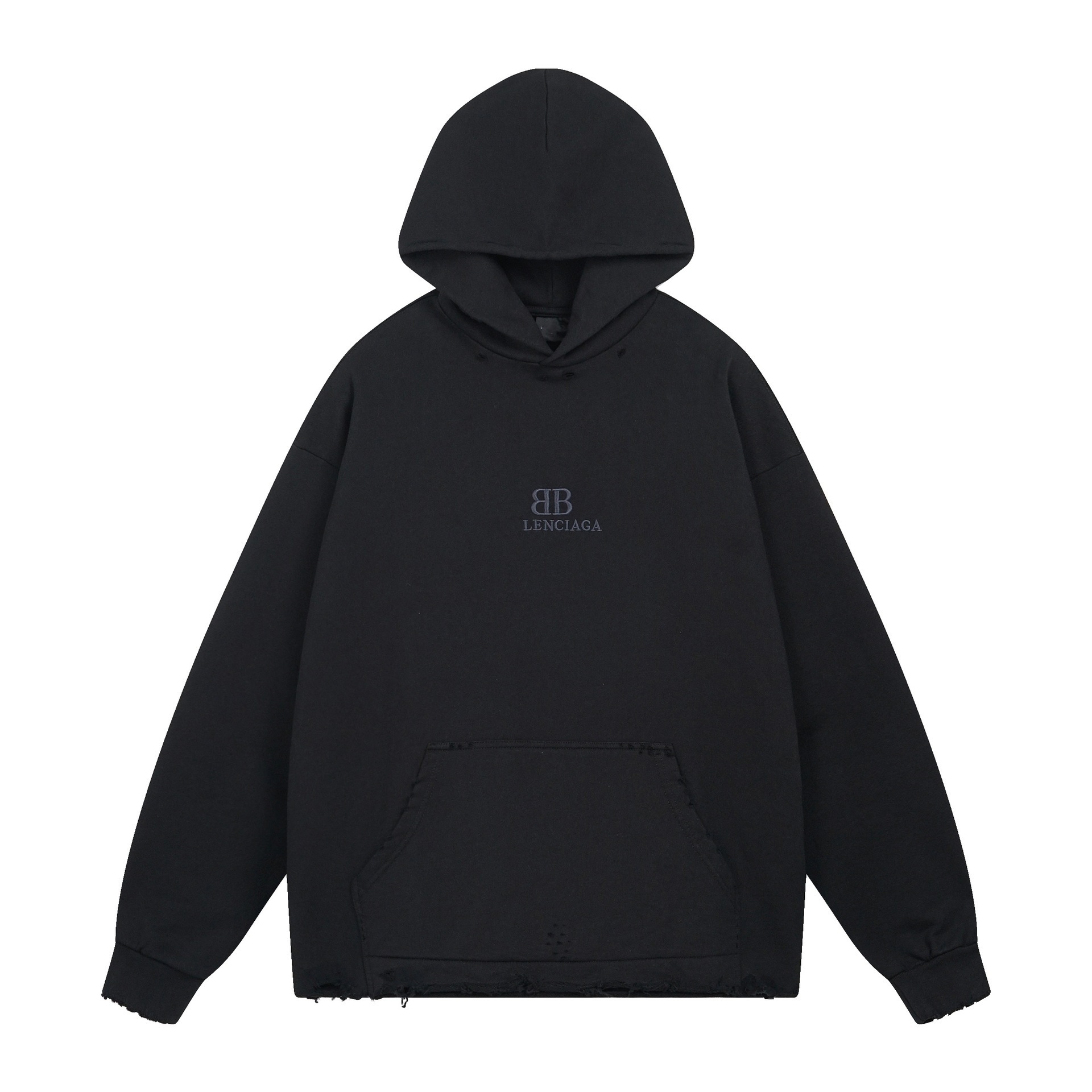 파리 가을겨울 신상 클래식 로고 자수 워싱으로 밑단 망가져 구제 된 남녀 후드 맨투맨