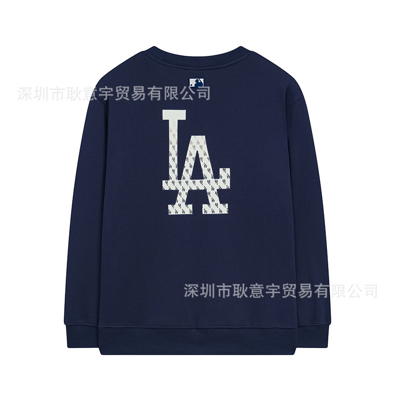 가을 겨울 신상품 패션 mlb 기모 맨투맨이 그라데이션 꽃 큰 로고 ny 프린트 라운드 남녀 커플 탑입니다