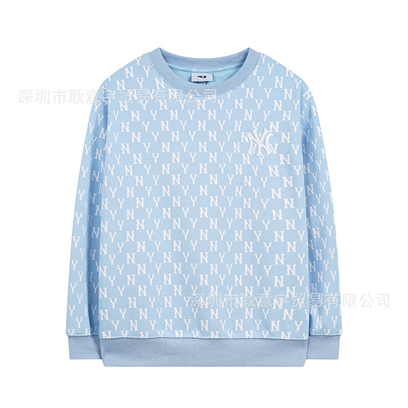 가을겨울 신상 mlb 기모 맨투맨 빈티지 레트로 ny 풀 프린팅으로 스타일리시한 라운드넥 남녀 커플 맨투맨입니다