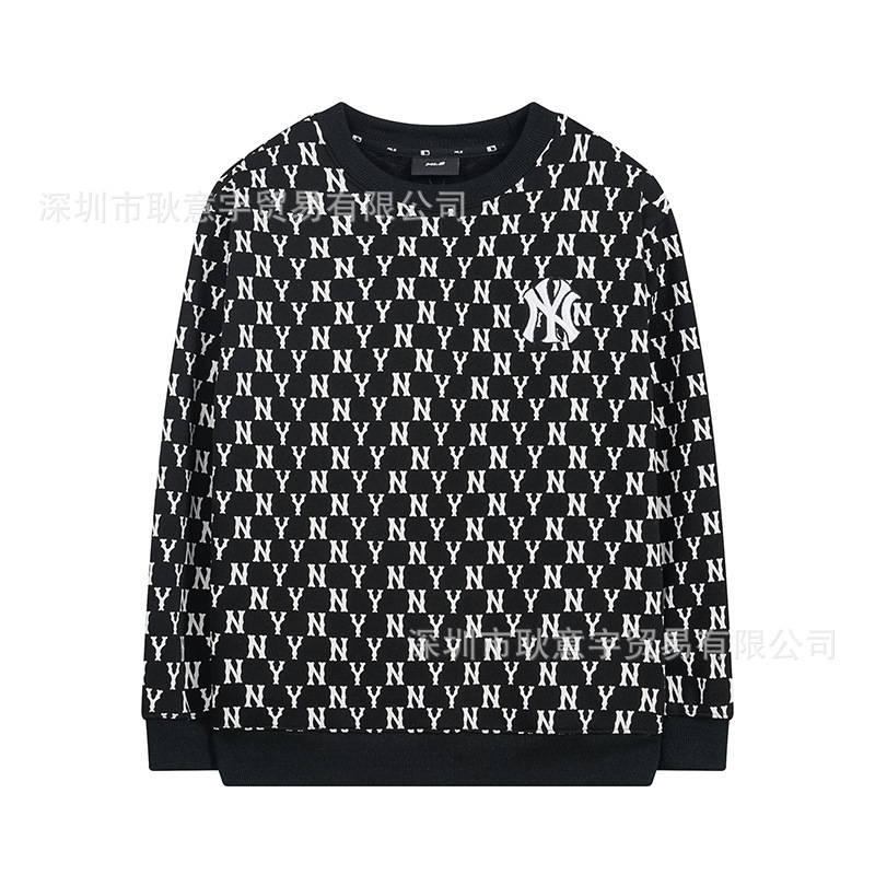 가을겨울 신상 mlb 기모 맨투맨 빈티지 레트로 ny 풀 프린팅으로 스타일리시한 라운드넥 남녀 커플 맨투맨입니다