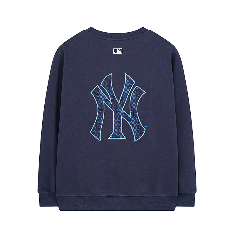 mlb 기모 맨투맨 가을겨울 신상품 빈티지 앙증머리 ny 프레임 자수 라운드넥 남녀 커플 탑