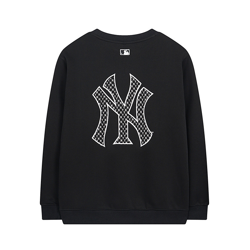 mlb 기모 맨투맨 가을겨울 신상품 빈티지 앙증머리 ny 프레임 자수 라운드넥 남녀 커플 탑