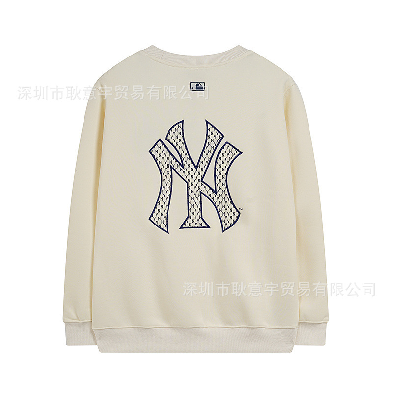 mlb 기모 맨투맨 가을겨울 신상품 빈티지 앙증머리 ny 프레임 자수 라운드넥 남녀 커플 탑