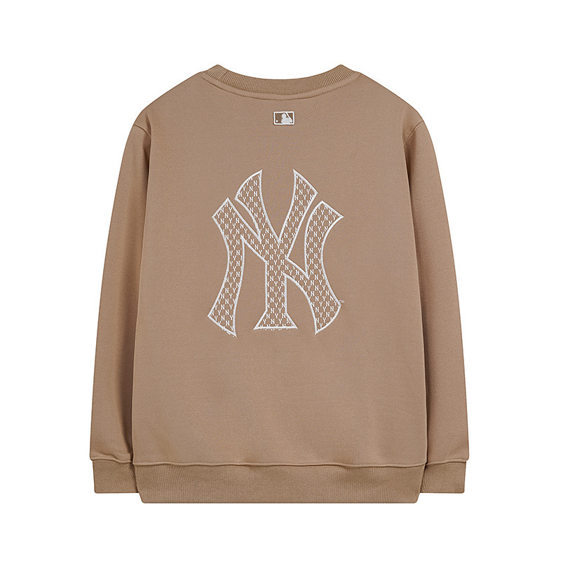 mlb 기모 맨투맨 가을겨울 신상품 빈티지 앙증머리 ny 프레임 자수 라운드넥 남녀 커플 탑