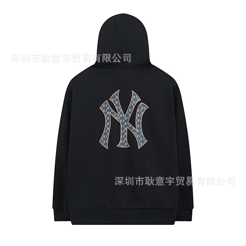 mlb 기모 맨투맨 빈티지 레트로 ny 빅 프린트 카디건 집업 남녀 후드티입니다