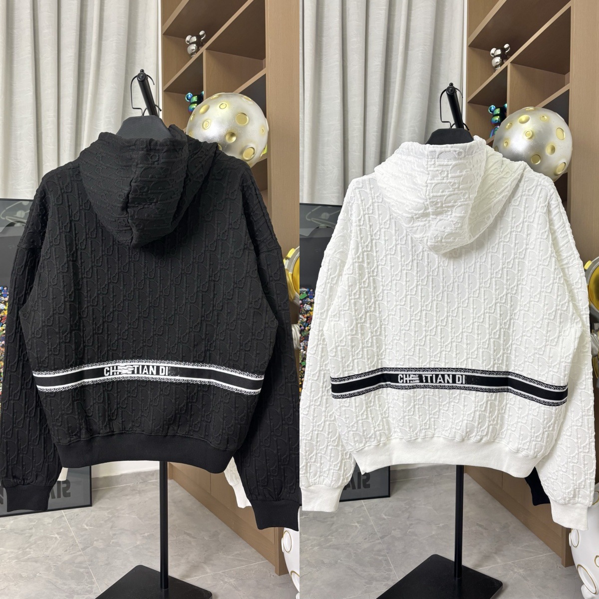 가을 신상 풀 프린팅 로고 엠보 자카드 후드 투피스 남녀 공용