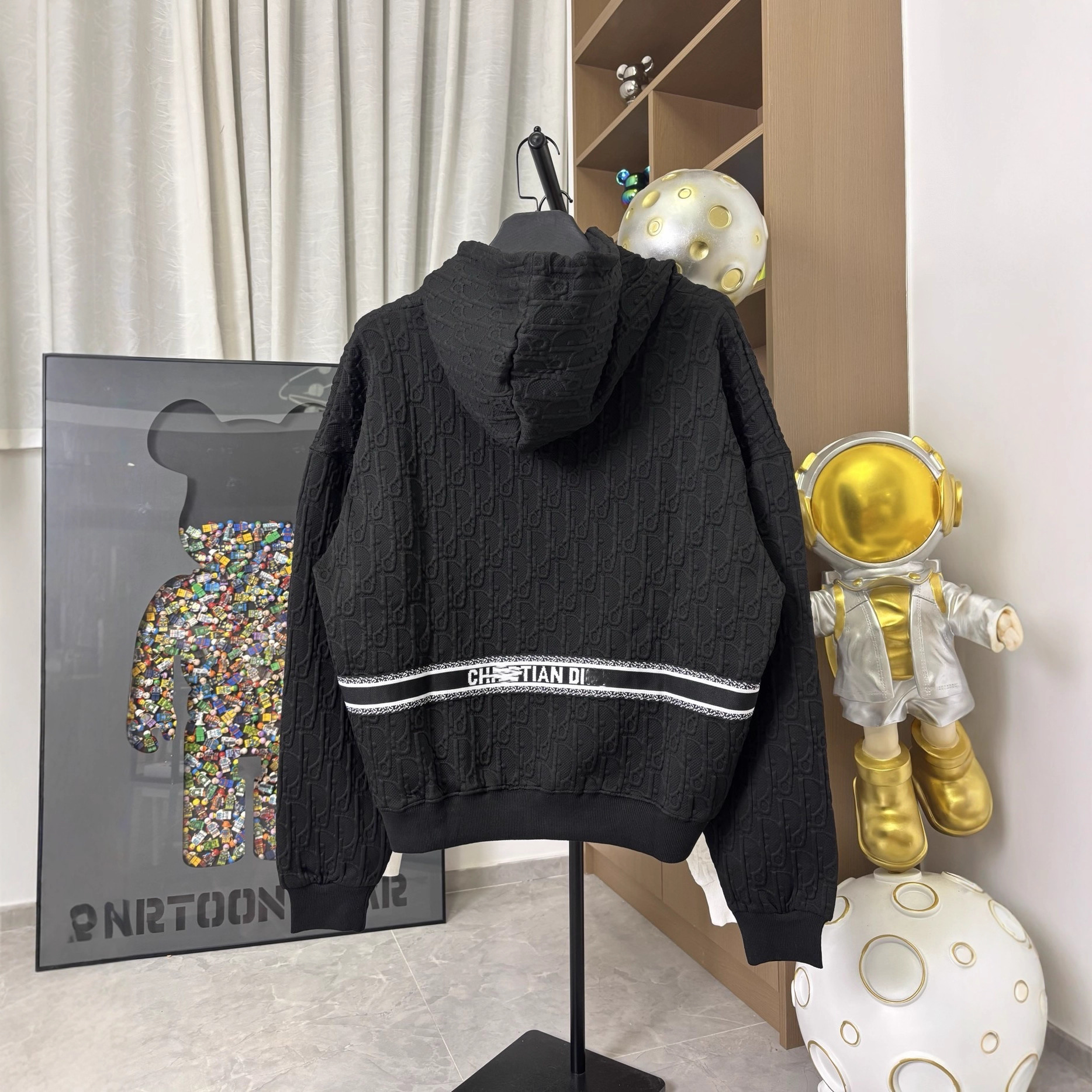 가을 신상 풀 프린팅 로고 엠보 자카드 후드 투피스 남녀 공용