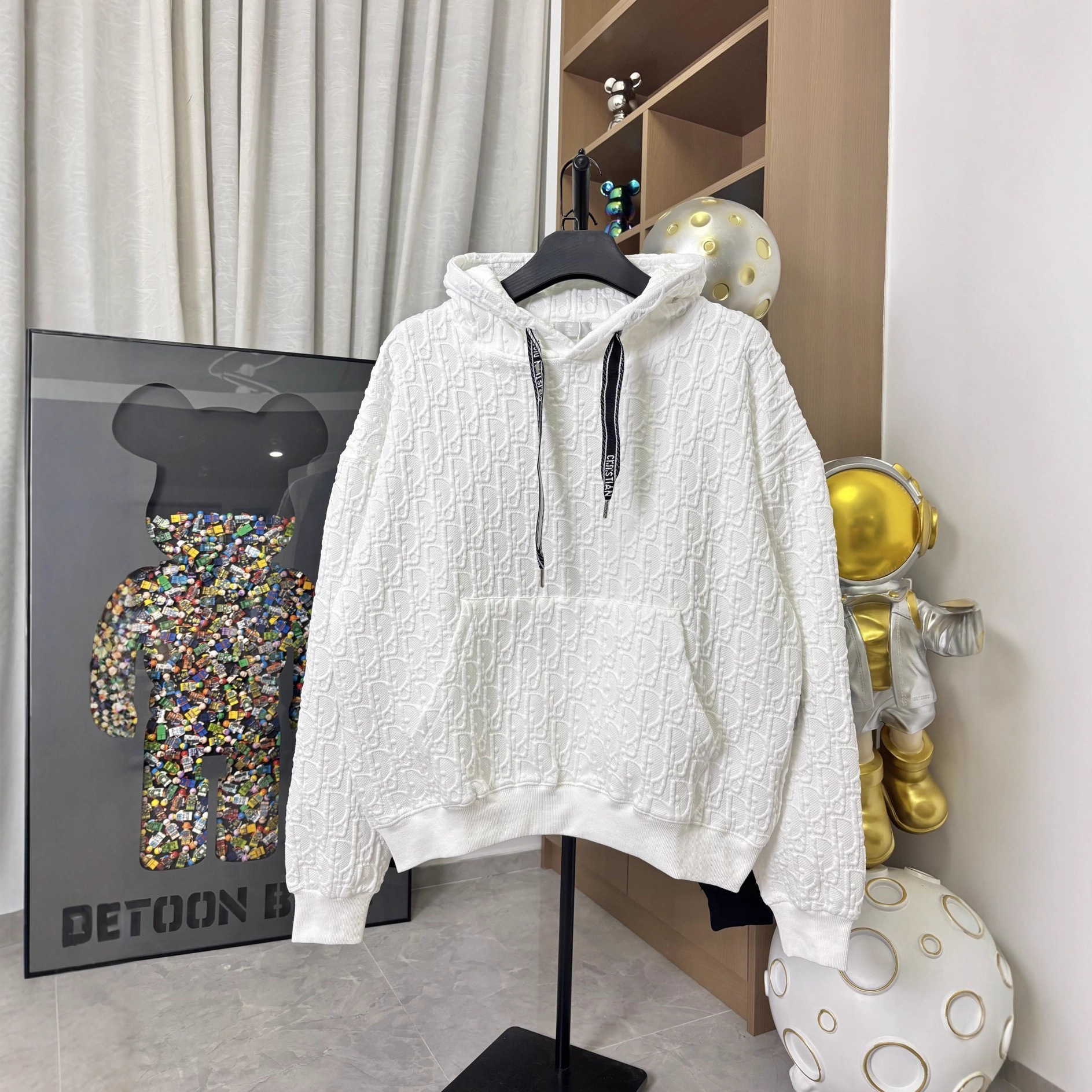 가을 신상 풀 프린팅 로고 엠보 자카드 후드 투피스 남녀 공용