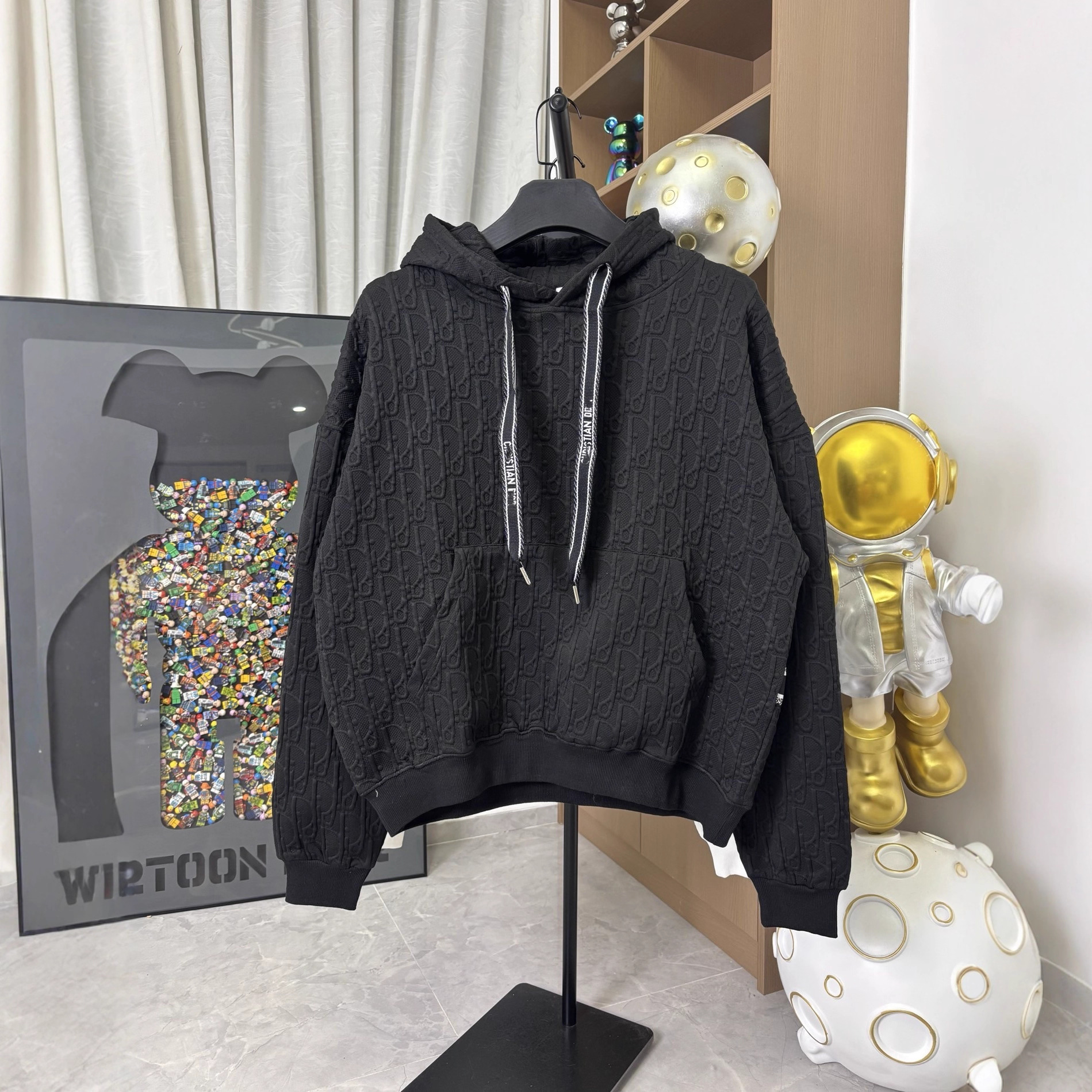 가을 신상 풀 프린팅 로고 엠보 자카드 후드 투피스 남녀 공용