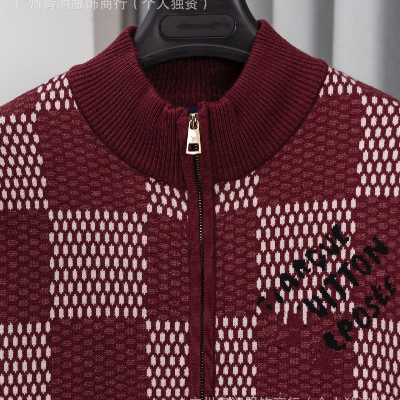 니트 가을 신상 체크 자카드 니트 울 차이나 집업 긴팔 카디건입니다