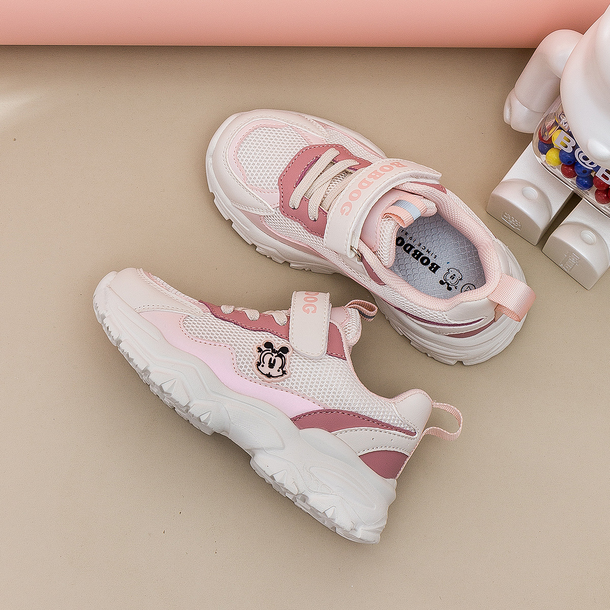 bobdog bbdog 내마모성 편안한 캐주얼화 가벼운 아빠 스니커즈 중대형 키즈 스니커즈