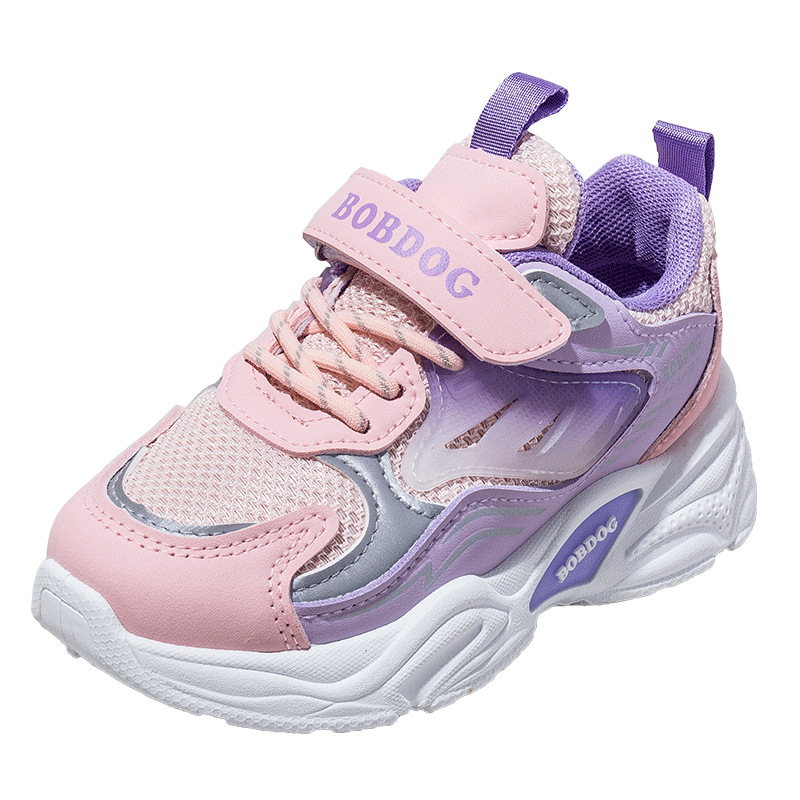 bobdog 가을 신상품 중대형 아동용 가벼운 소프트 메쉬 남녀 스니커즈
