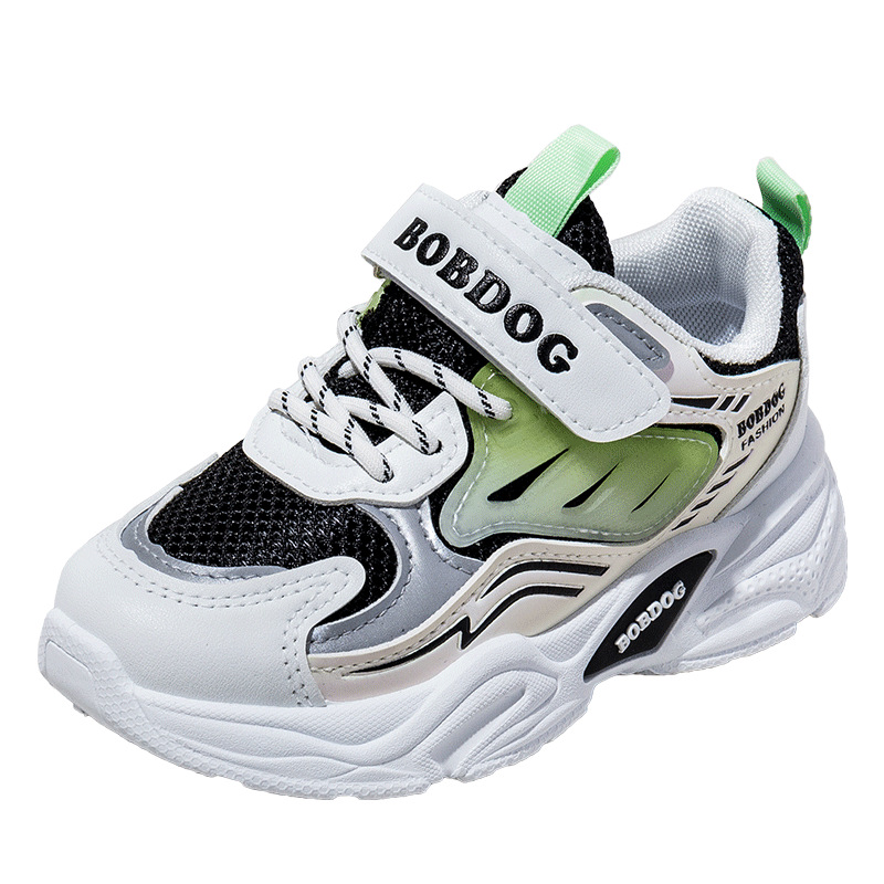 bobdog 가을 신상품 중대형 아동용 가벼운 소프트 메쉬 남녀 스니커즈