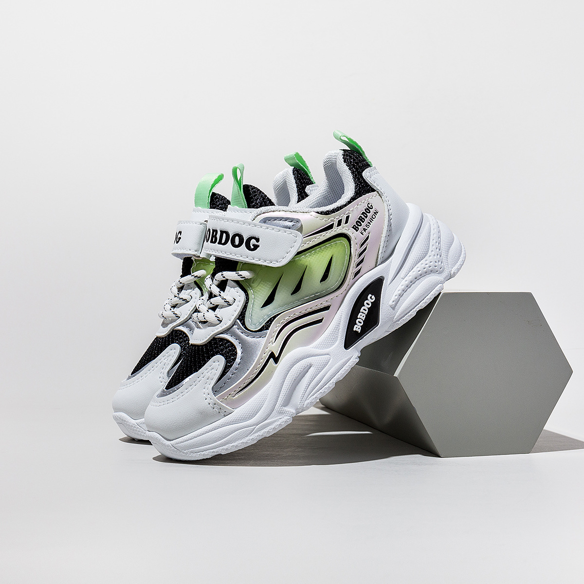 bobdog 가을 신상품 중대형 아동용 가벼운 소프트 메쉬 남녀 스니커즈