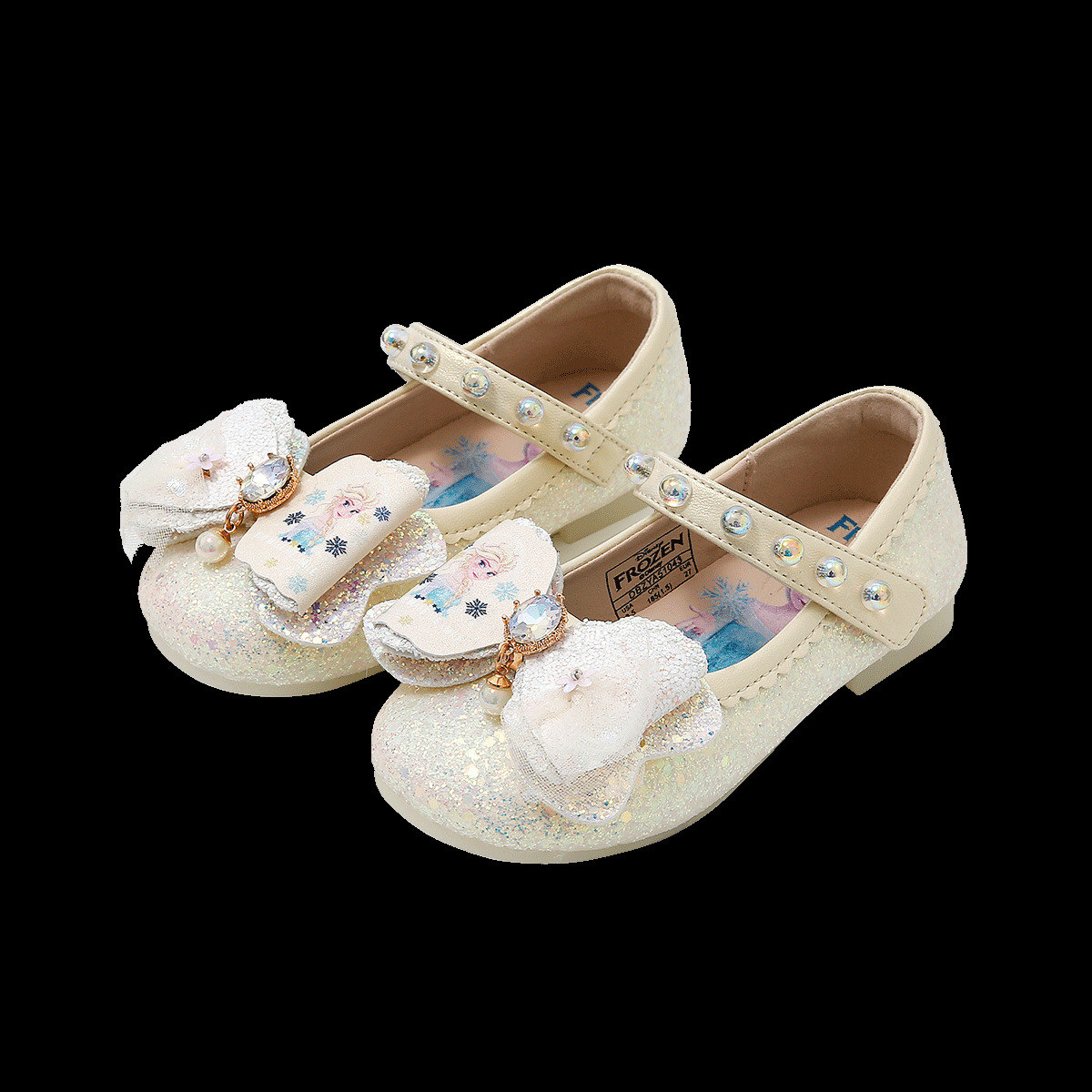 디즈니 디즈니 겨울왕국 엘사 프린세스 리본 크리스털 단화 여아용 스니커즈