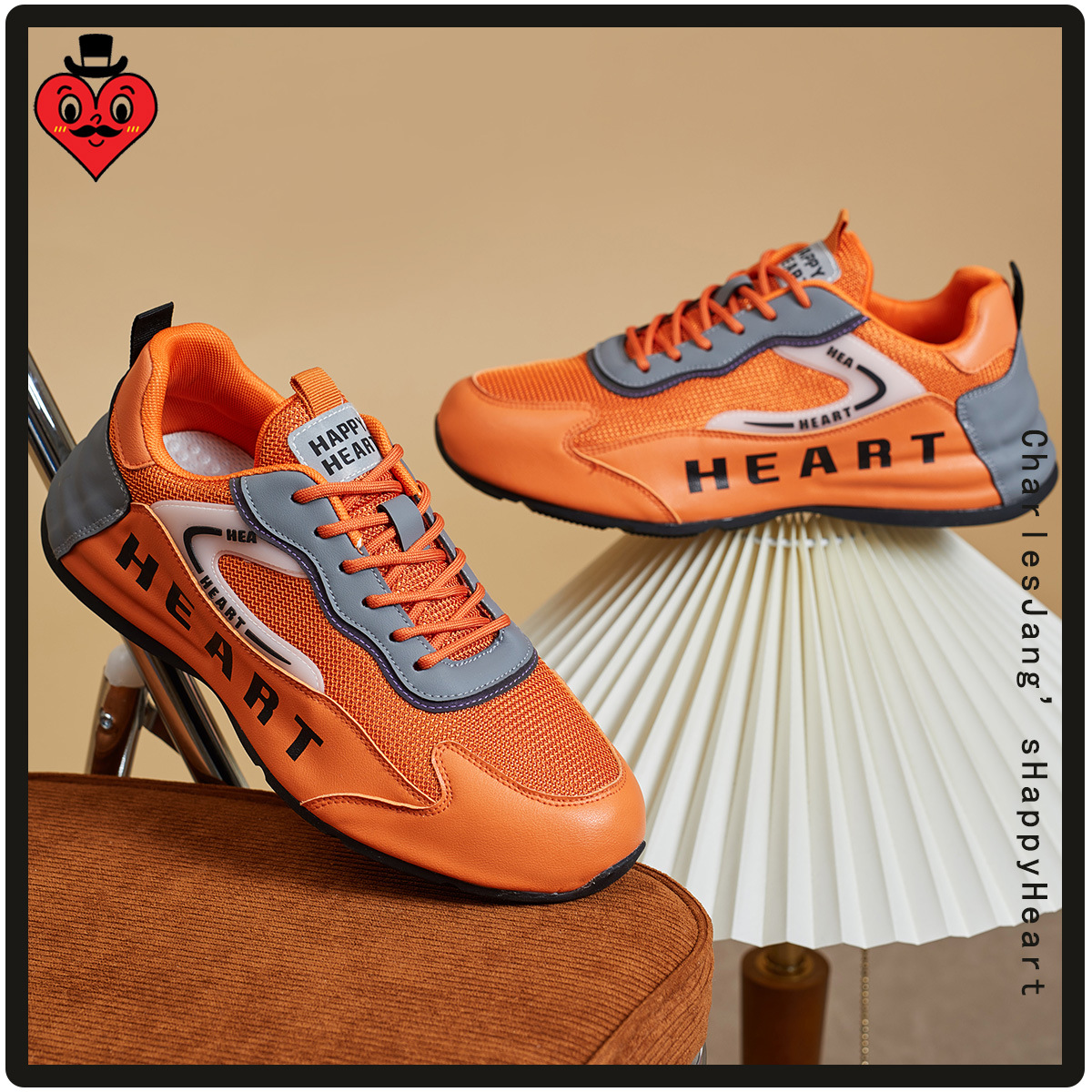 charles charles 하트 남성 패션 에어 스니커즈 남성화 로페 러닝화