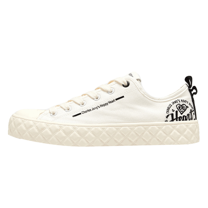 charles charles 도하트 커플 캔버스 슈즈 봄 굽 낮은 흰색 슈즈 세련된 여성용 스니커즈
