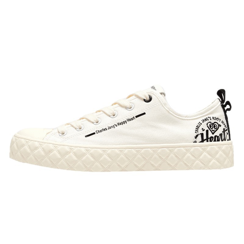 charles charles 도하트 커플 캔버스 슈즈 봄 굽 낮은 흰색 슈즈 세련된 여성용 스니커즈