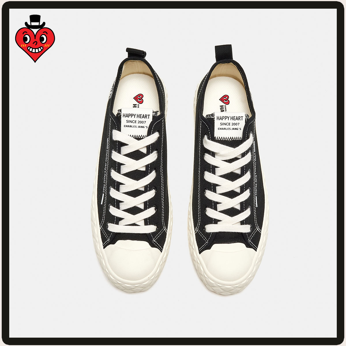 charles charles 도하트 커플 캔버스 슈즈 봄 굽 낮은 흰색 슈즈 세련된 여성용 스니커즈