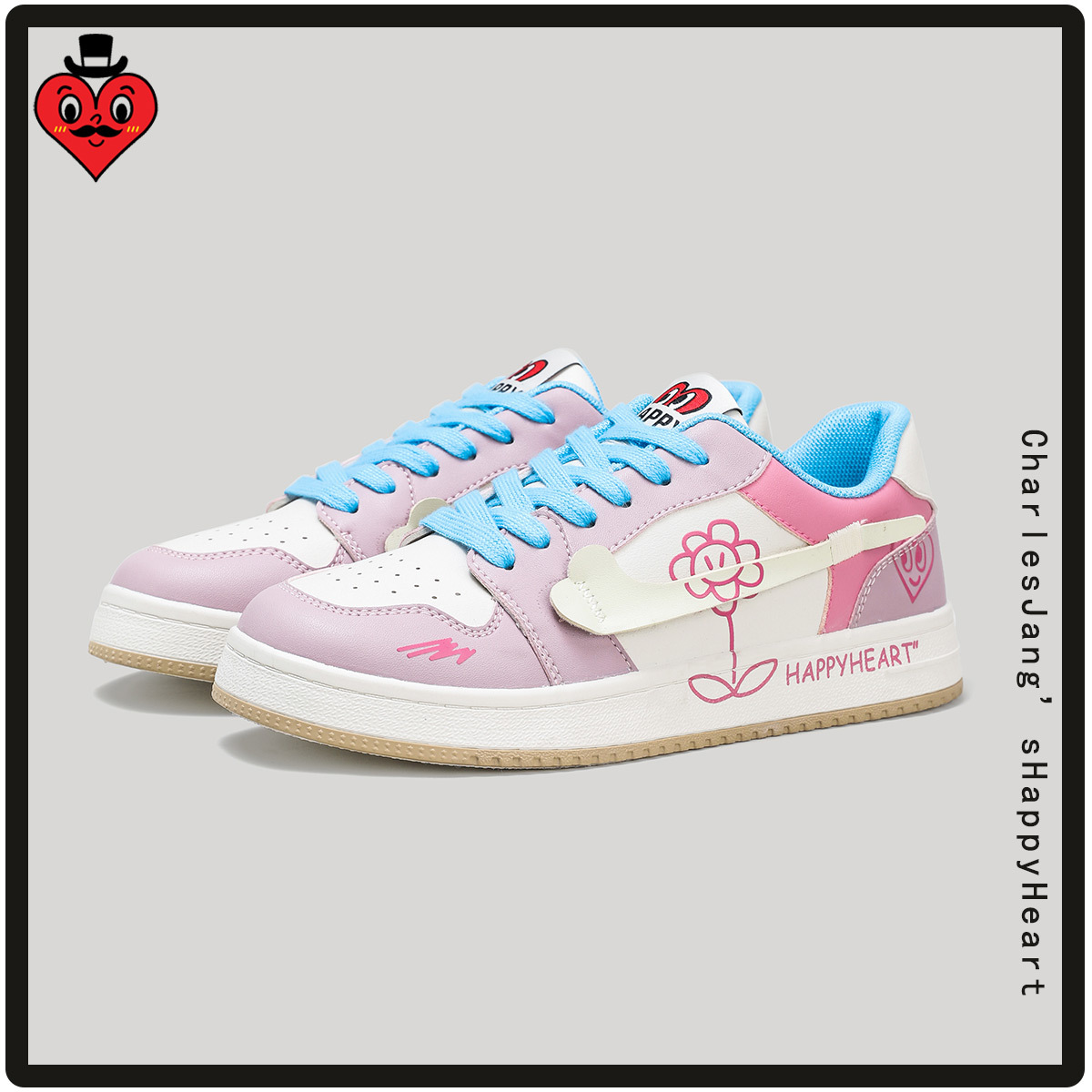 charles charles 도하트 여성용 로프 슈즈 캐주얼한 흰색 스니커즈 한국 여성용 캐주얼화