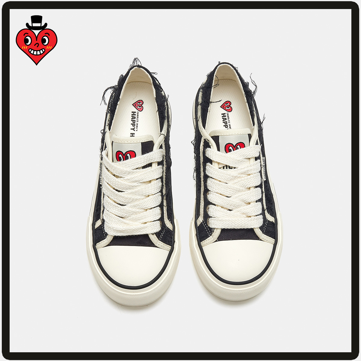 charles charles 복숭아구두 물결치는 캔버스 구두 여성용 작은 흰색 구두 심플한 스니커즈 슈즈 어디에나 걸칠 수 있다