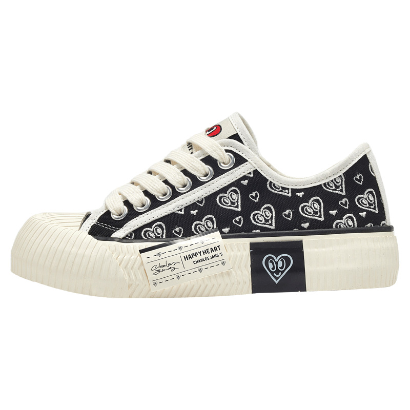 charles charles 도트 캔버스 여성화 낮은 굽의 흰 구두 샌들 멋진 여성용 스니커즈