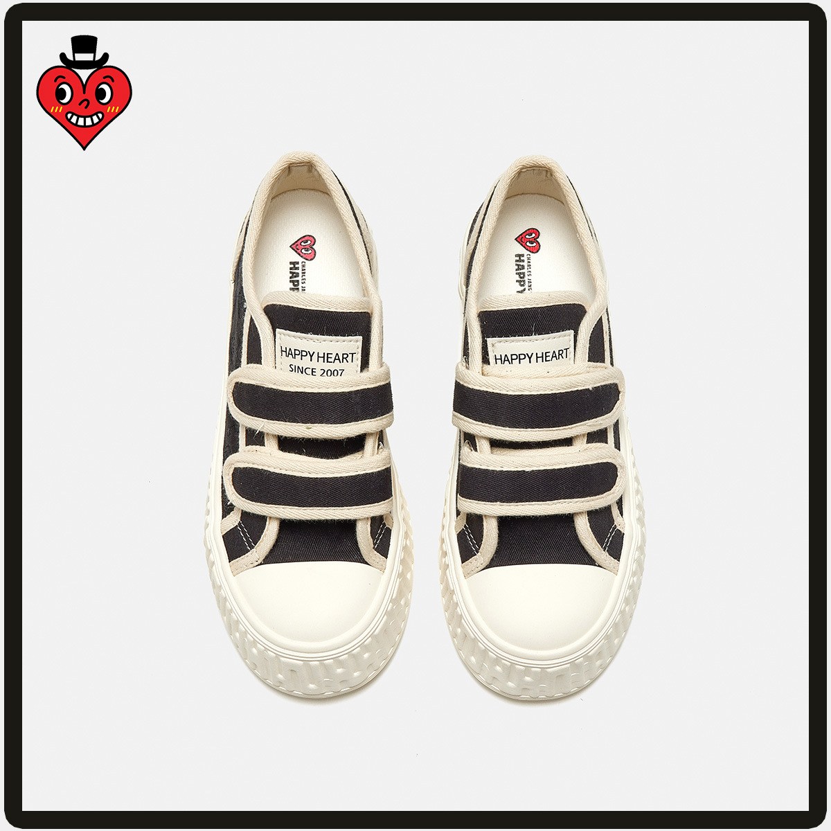 charles charles 캔버스 구두 통풍구 벨크로 구두 슬립온 아무거나