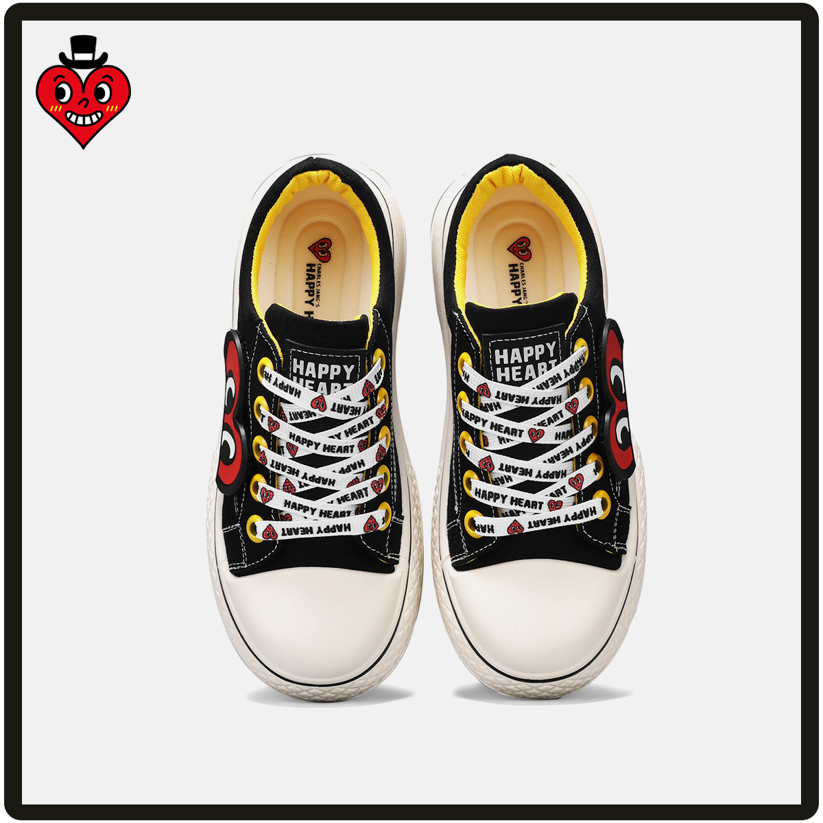 charles charles 하트 편안한 캐주얼 어디에나 매치할 수 있는 가볍고 스포티한 남성용 슈즈 캔버스