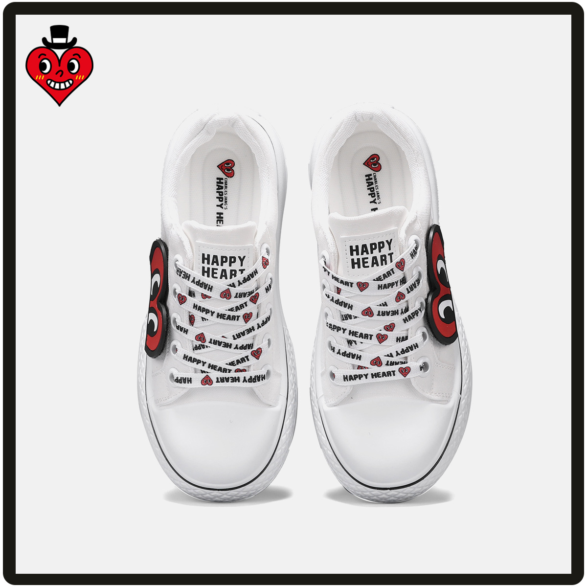 charles charles 하트 편안한 캐주얼 어디에나 매치할 수 있는 가볍고 스포티한 남성용 슈즈 캔버스