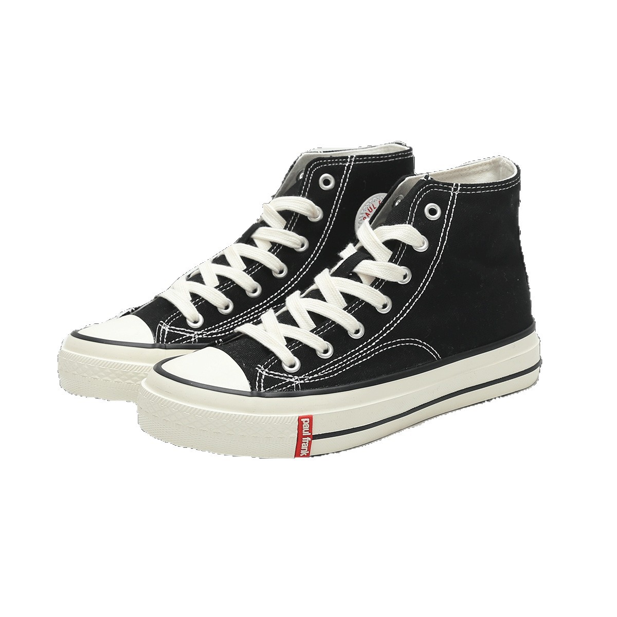 폴프랭크 원숭이 하이탑 스니커즈 여성용 블랙 스니커즈 어디에나 어울리는 세련된 봄여름 스니커즈