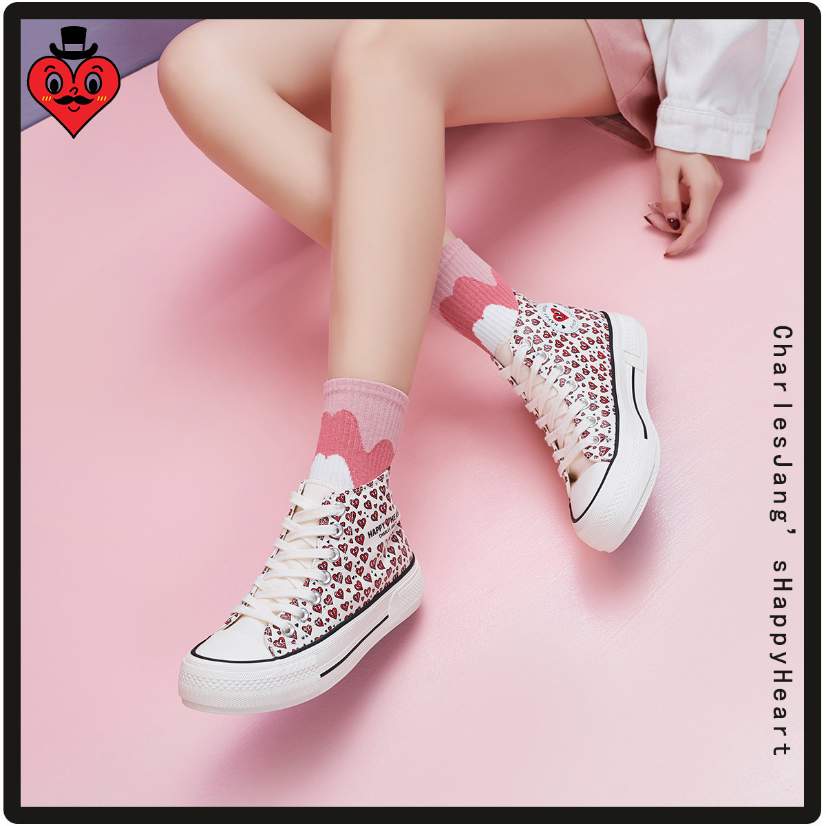 charles charles 도트 블랙 화이트 캔버스 슈즈 편안한 여성용 패셔너블한 캐주얼화