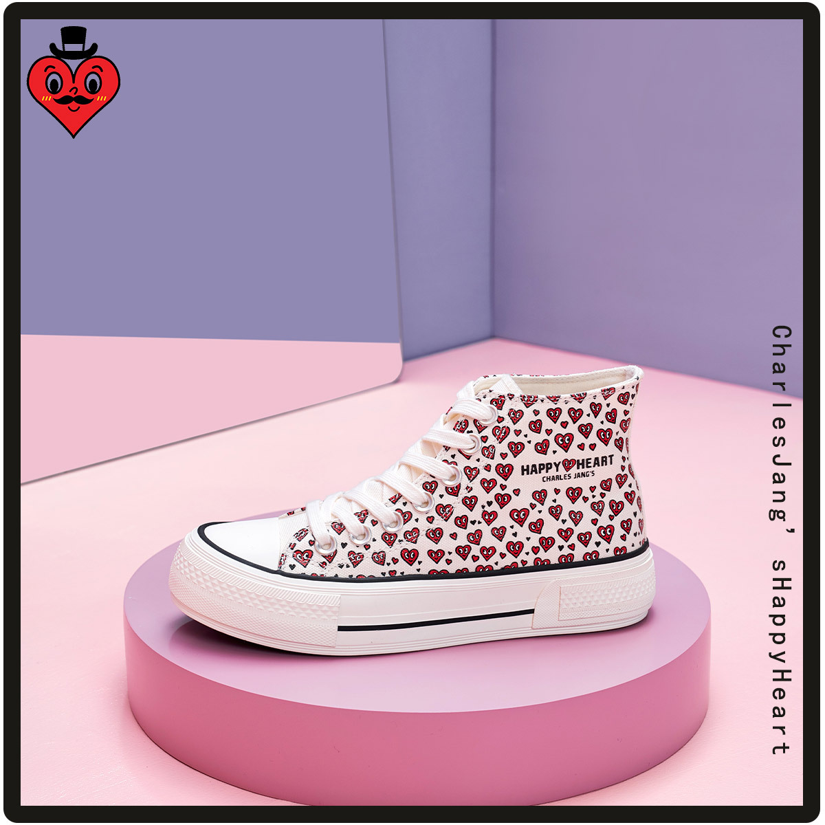 charles charles 도트 블랙 화이트 캔버스 슈즈 편안한 여성용 패셔너블한 캐주얼화