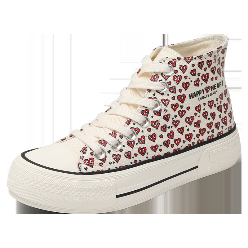 charles charles 도트 블랙 화이트 캔버스 슈즈 편안한 여성용 패셔너블한 캐주얼화