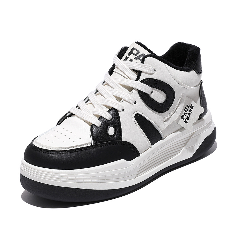 폴 프랭크 (paul frank) 원숭이 하이탑 남녀 구두 흑백 팬더 통굽 흰색 구두 모든 것을 ins 통기화