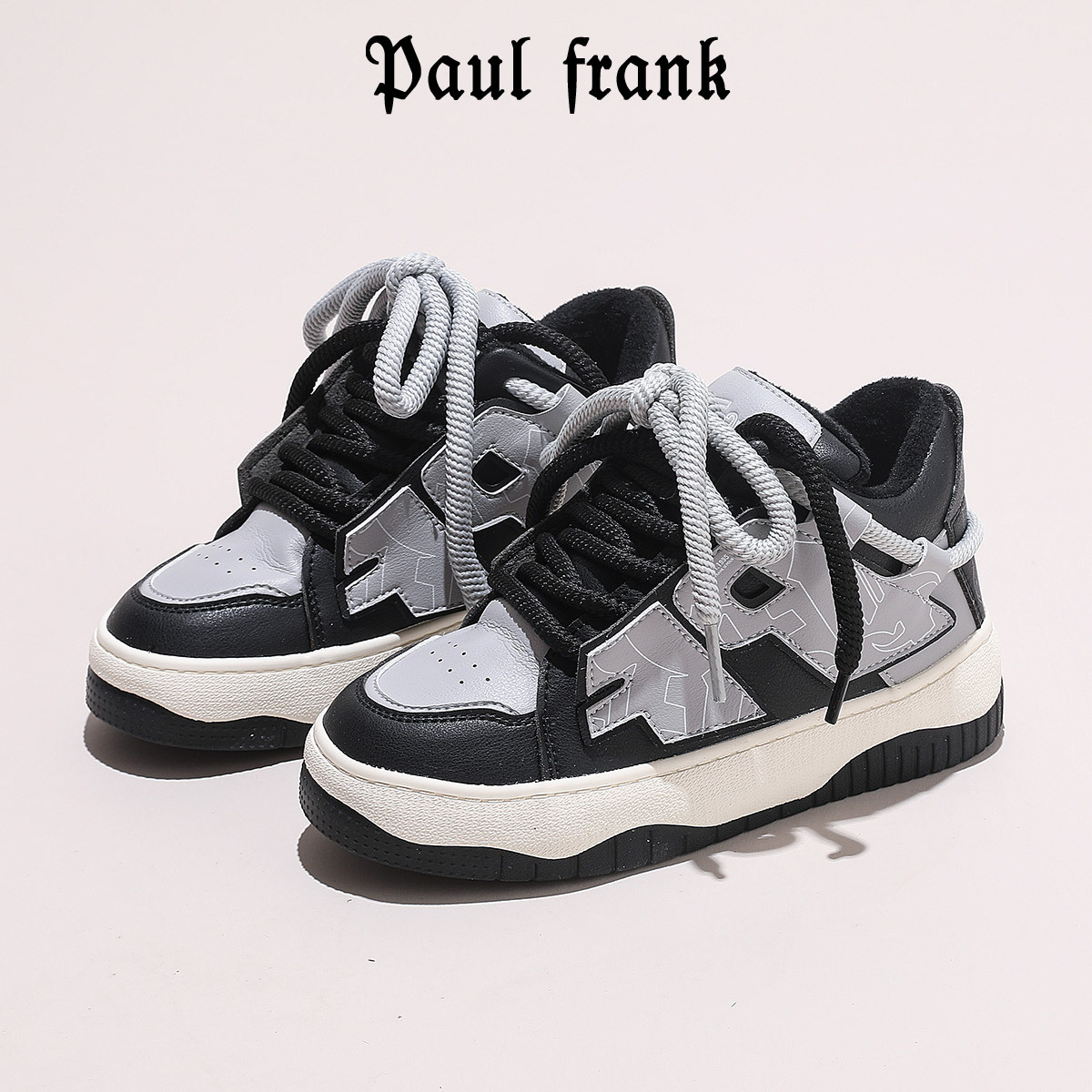 폴 프랭크 원숭이 남녀 구두 겨울 가을 겨울 어디에나 잘 어울리는 보온 빵 구두 하이탑 통굽 슈즈