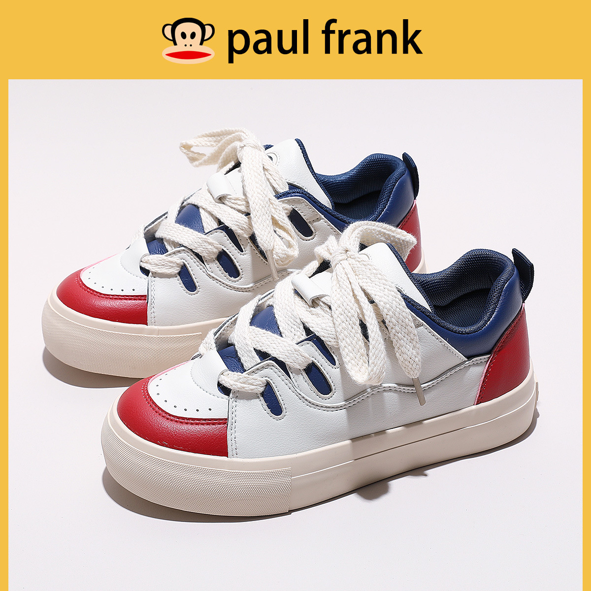 폴프랭크 원숭이 몽키 망사 흰색 슈즈 여성화 스니커즈 한국판 스니커즈 로버 슈즈