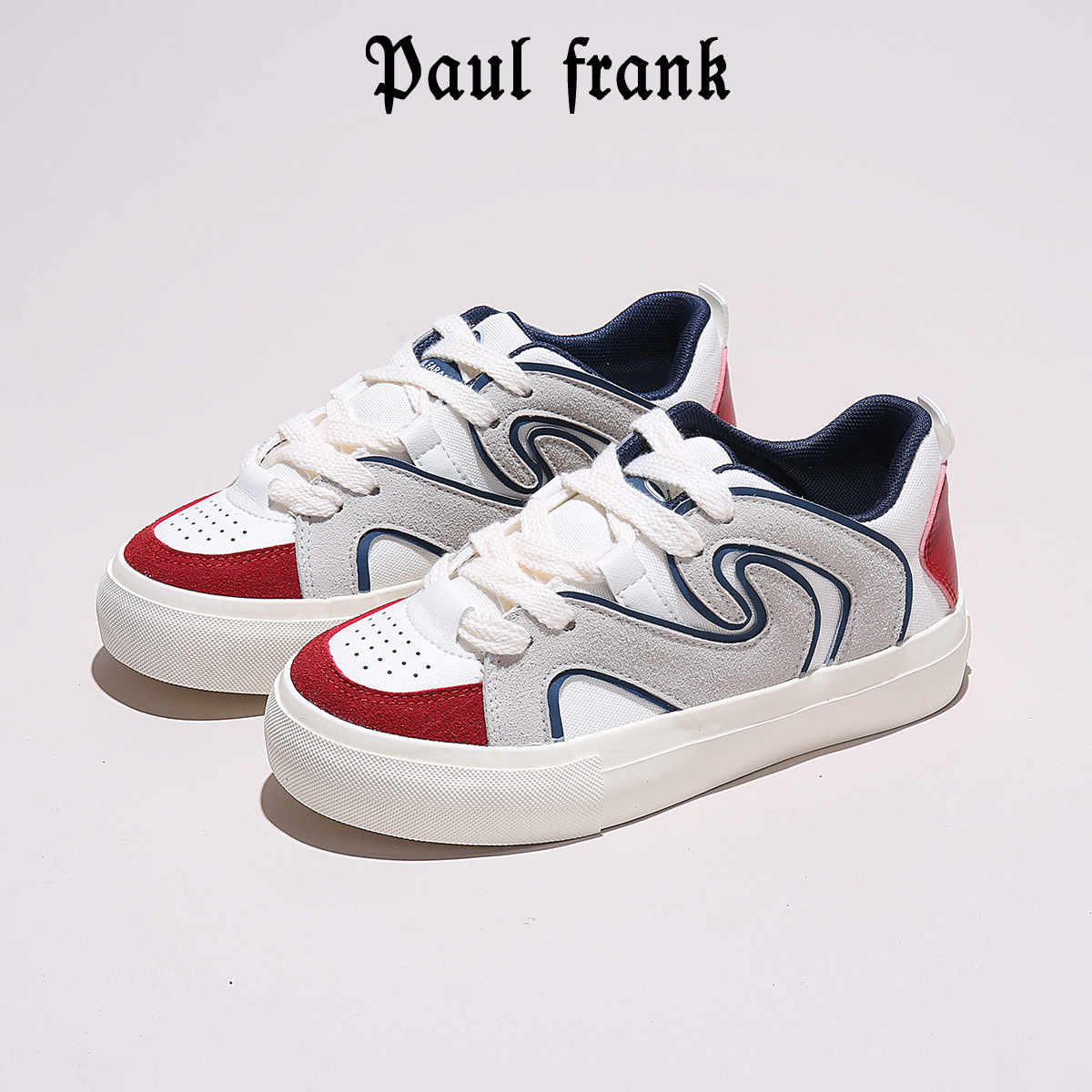 파울프랭크 (paulfrank) 뽀글뽀글한 흰색 구두 여성용 구두 어릿광대 스타일의 스포츠화 운동화