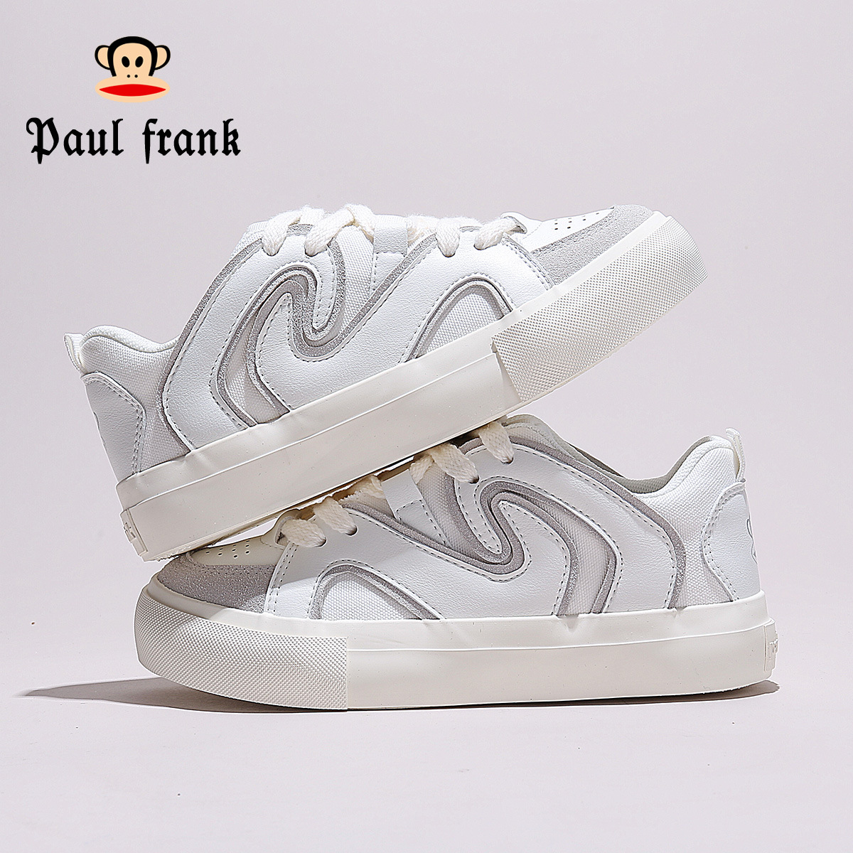 파울프랭크 (paulfrank) 뽀글뽀글한 흰색 구두 여성용 구두 어릿광대 스타일의 스포츠화 운동화