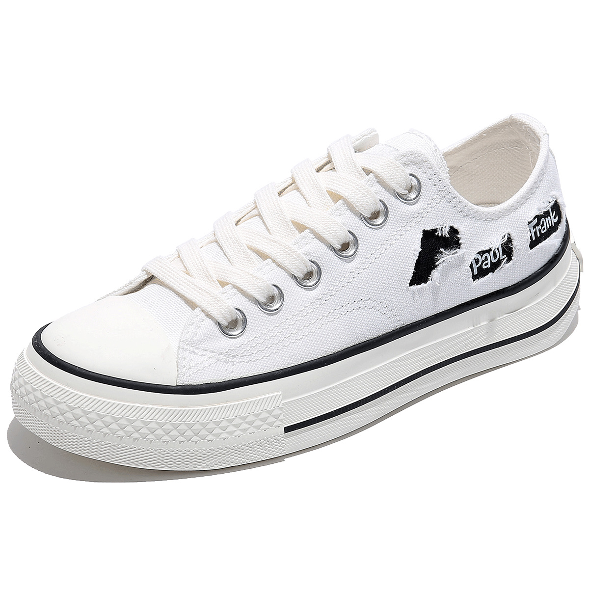 폴프랭크 팝코 캔버스 스니커즈 캐주얼 슈즈 고전적인 캔버스 화이트 슈즈