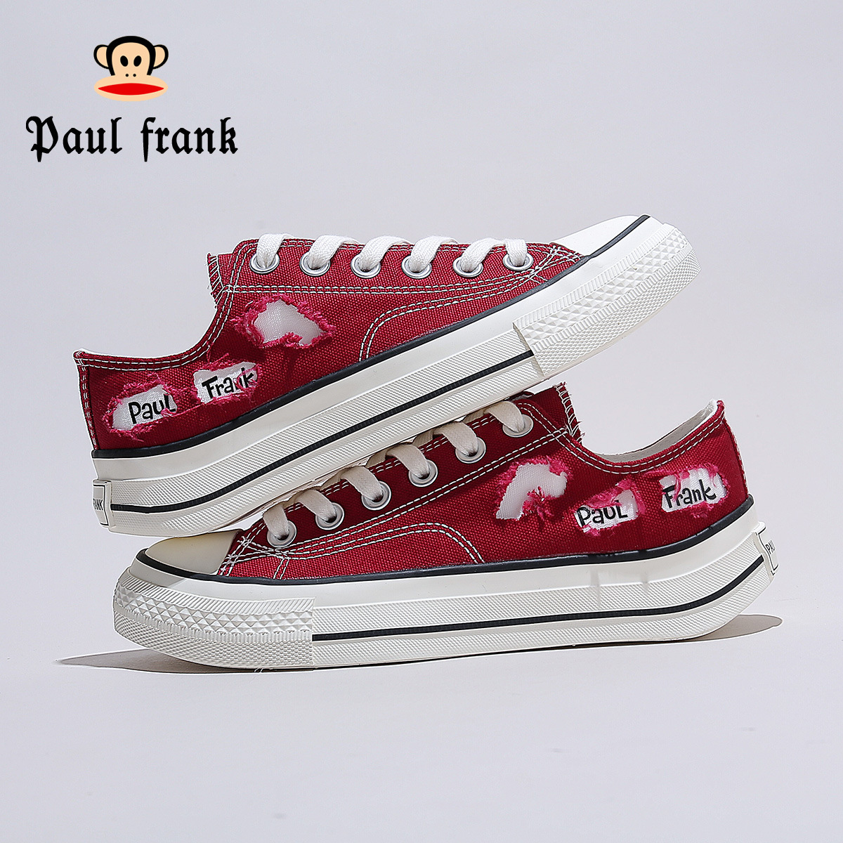폴프랭크 팝코 캔버스 스니커즈 캐주얼 슈즈 고전적인 캔버스 화이트 슈즈