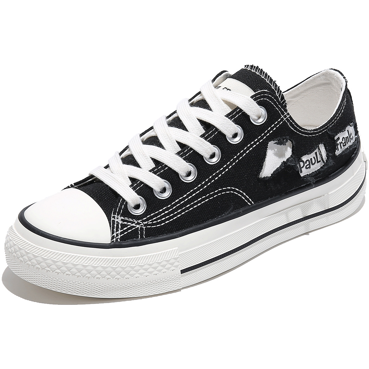 폴프랭크 팝코 캔버스 스니커즈 캐주얼 슈즈 고전적인 캔버스 화이트 슈즈