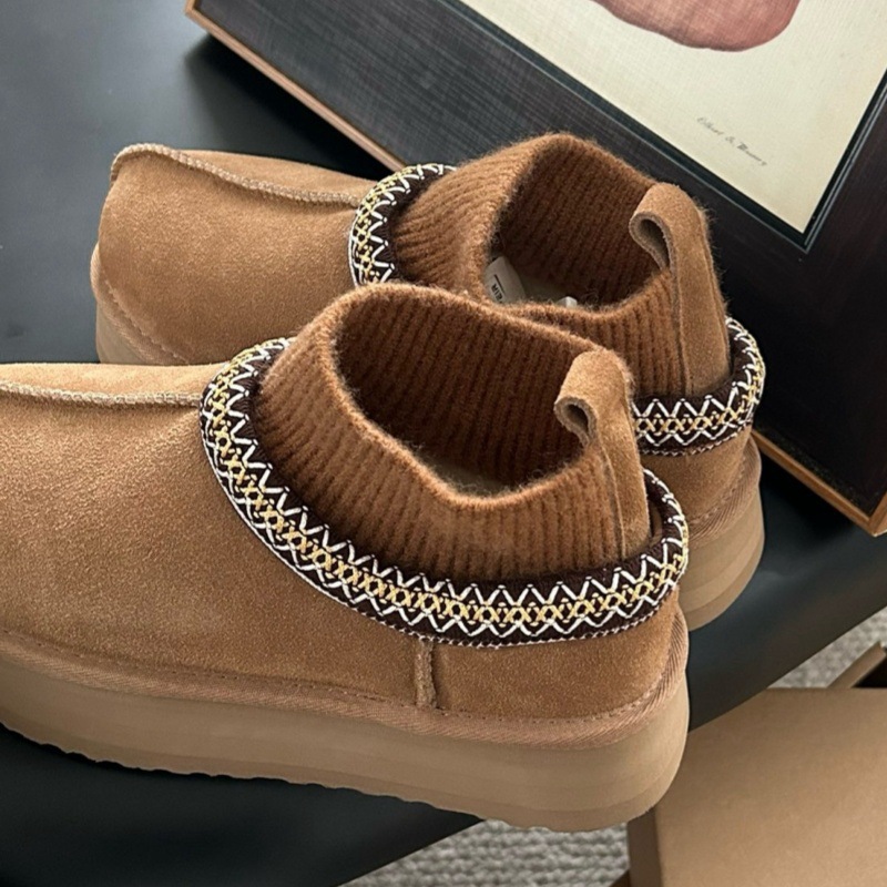 스노우 부츠 여성 부츠 모피 일체스타일 양말 부츠 두툼하고 보온성 두꺼운 바닥 키높이 부츠