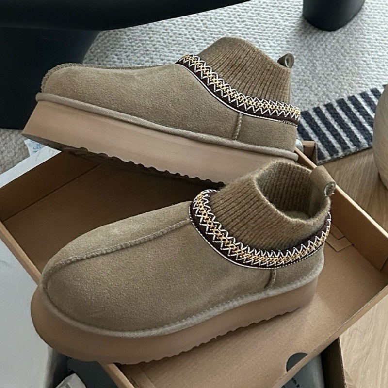 스노우 부츠 여성 부츠 모피 일체스타일 양말 부츠 두툼하고 보온성 두꺼운 바닥 키높이 부츠