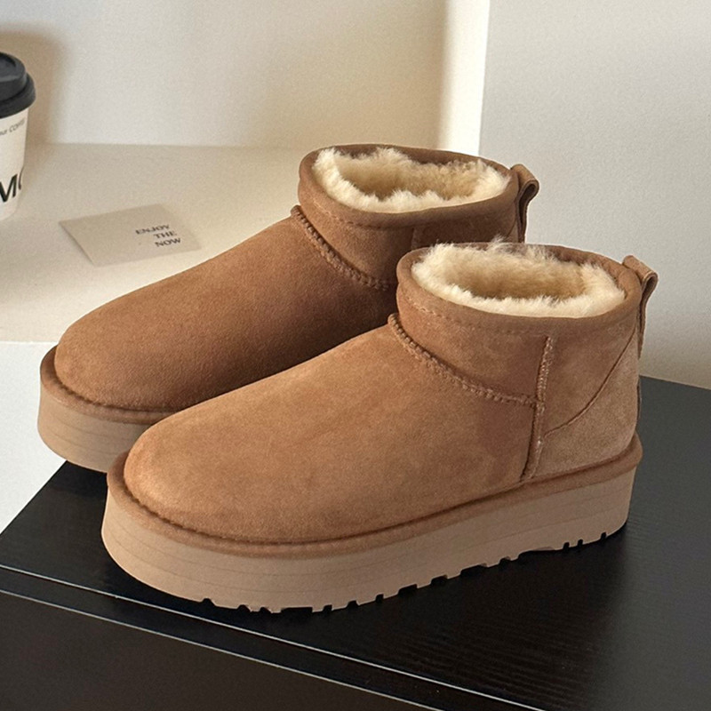 어그부츠 앵글 미니 양가죽 일체형 통솔 3 센티미터 미니