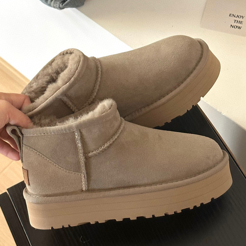 어그부츠 앵글 미니 양가죽 일체형 통솔 3 센티미터 미니