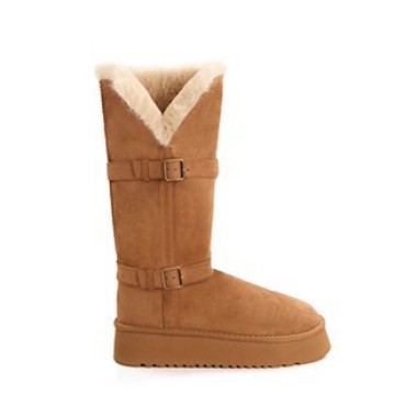 키높이 8 ㎝ 두툼한 밑창 털끝 2 켤레 기모 보온 솜신발을 신은 스노우 부츠우먼