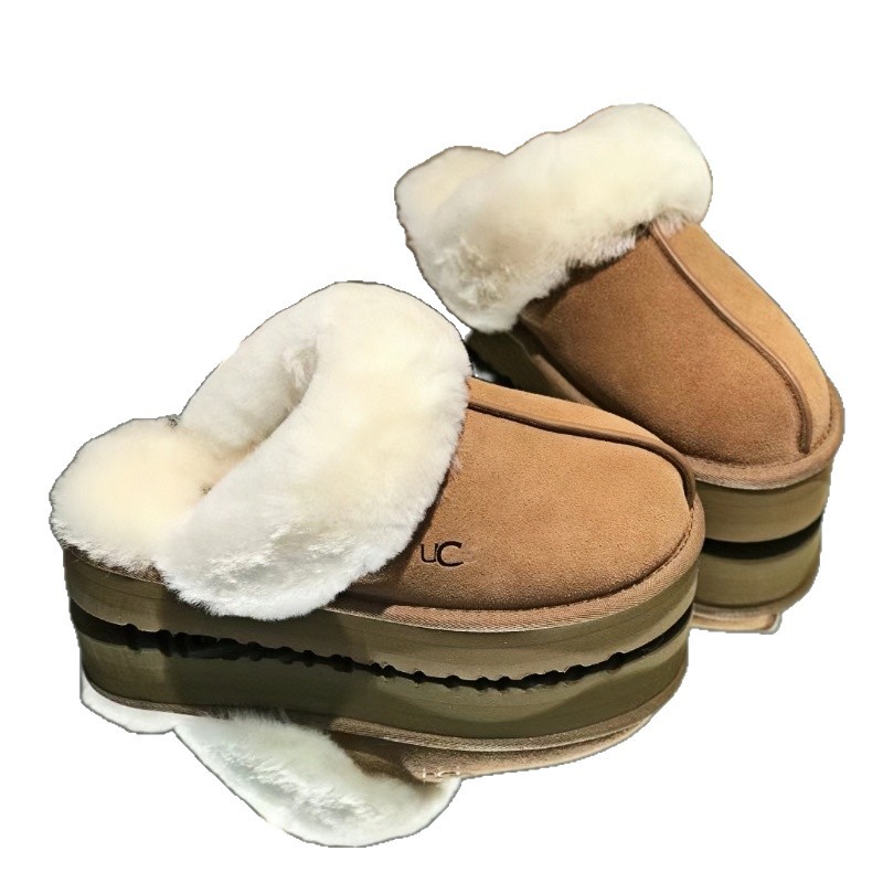 u 집 스노우 부츠 여성은 겨울 반질끈 끈 걸레 겉에 두꺼운 밑창 남성 모피 일체형 방수 면화 신발